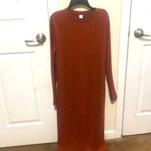 Orangish brown long sleeve dress